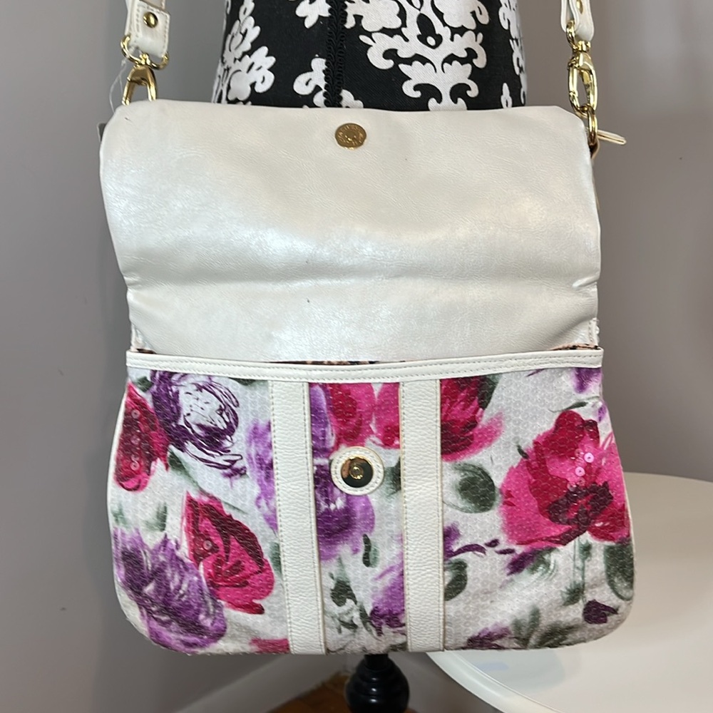 Sharif RARE Floral Sequin Leather Tassel Shoulder Crossbody Bag NWT MSRP $459 - Picture 7 of 16